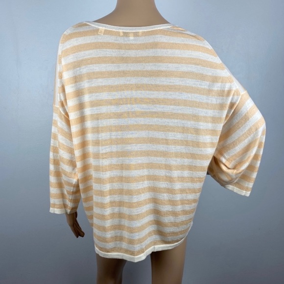 NEW VINCE STRIPED WOOL BLEND TEE - Picture 5 of 5